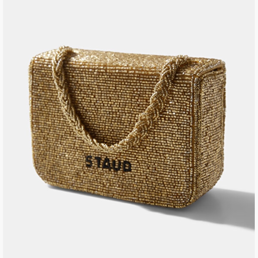 STAUD Gold Clutch with Chain Strap FLAWED RTR
